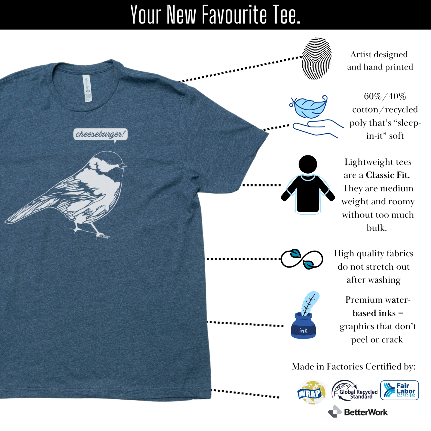 Cheeseburger Bird - Lightweight Signature Tee