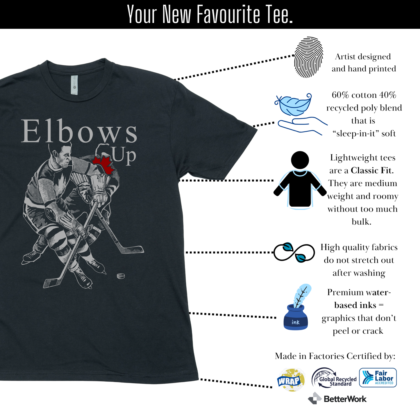 Elbows Up! - Lightweight CVC Signature Tee