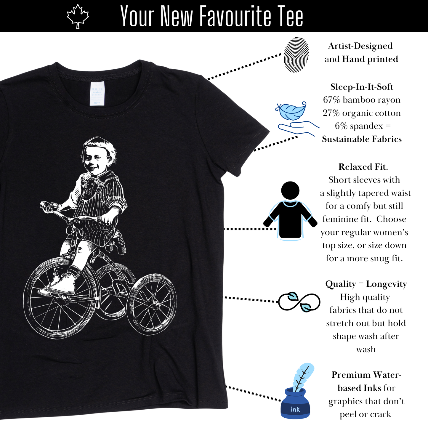 "Tricycle" Made in Canada Women's Fit Midweight Tee