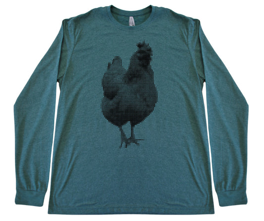 T-shirt à manches longues avec motif poule demi-ton