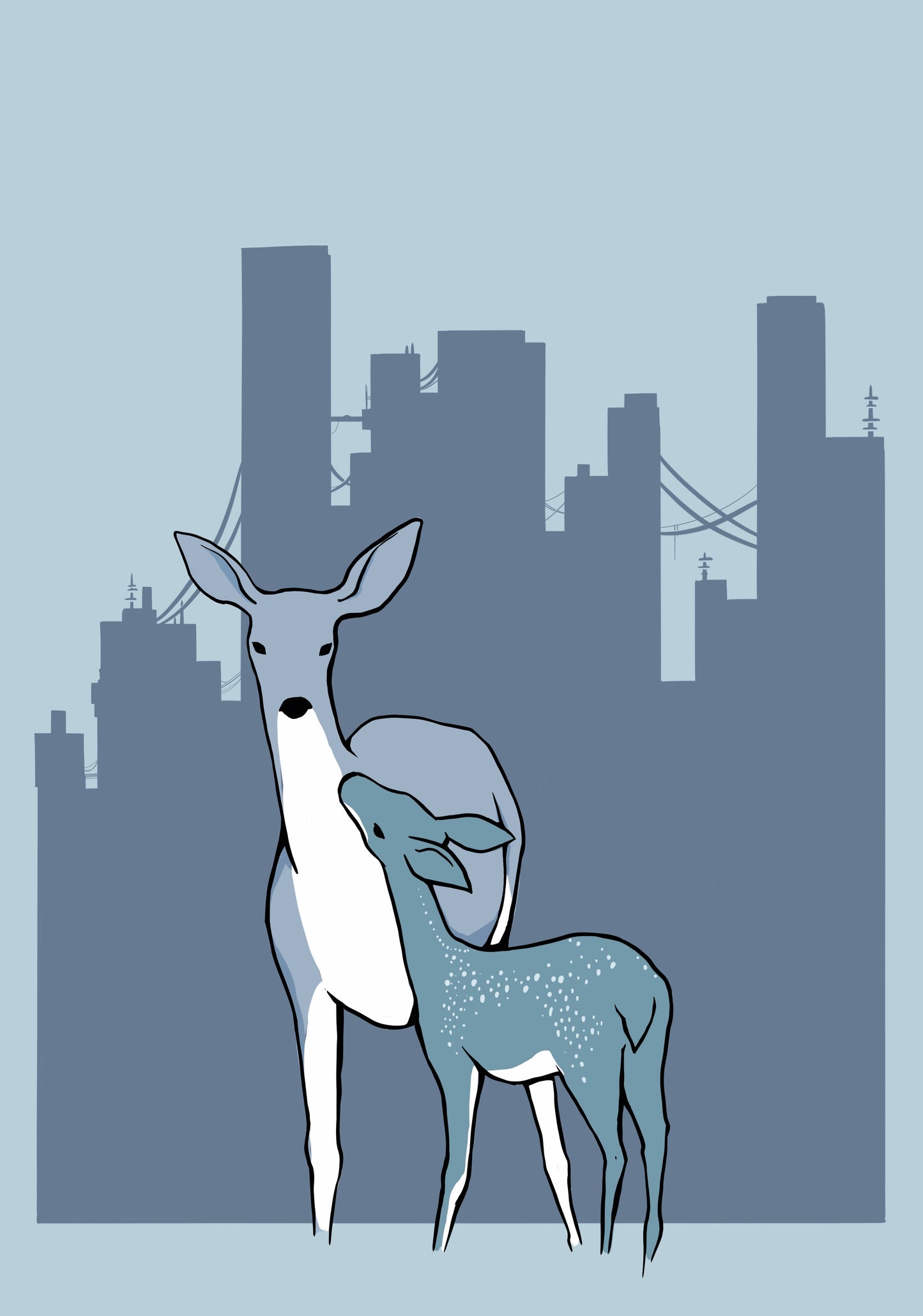 Doe and Fawn Print