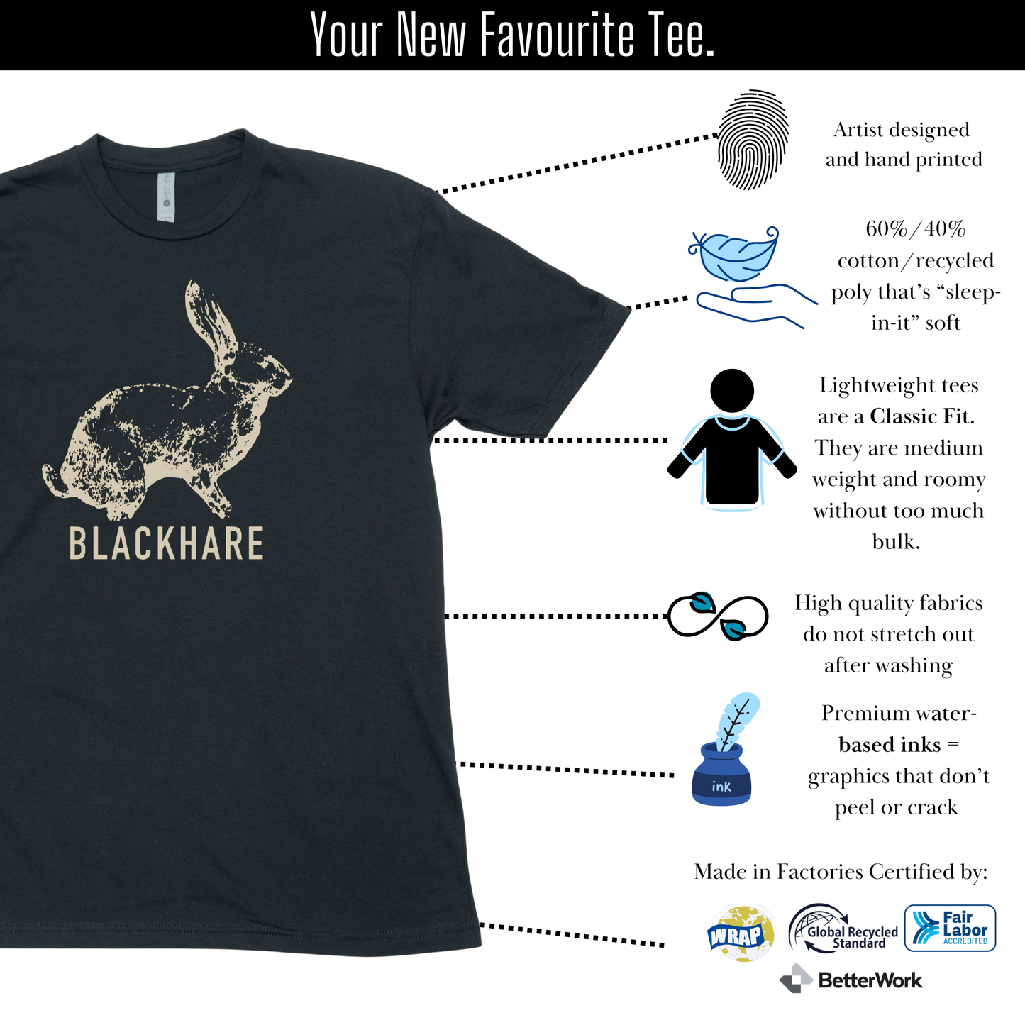 Blackhare Logo - Lightweight Signature Tee