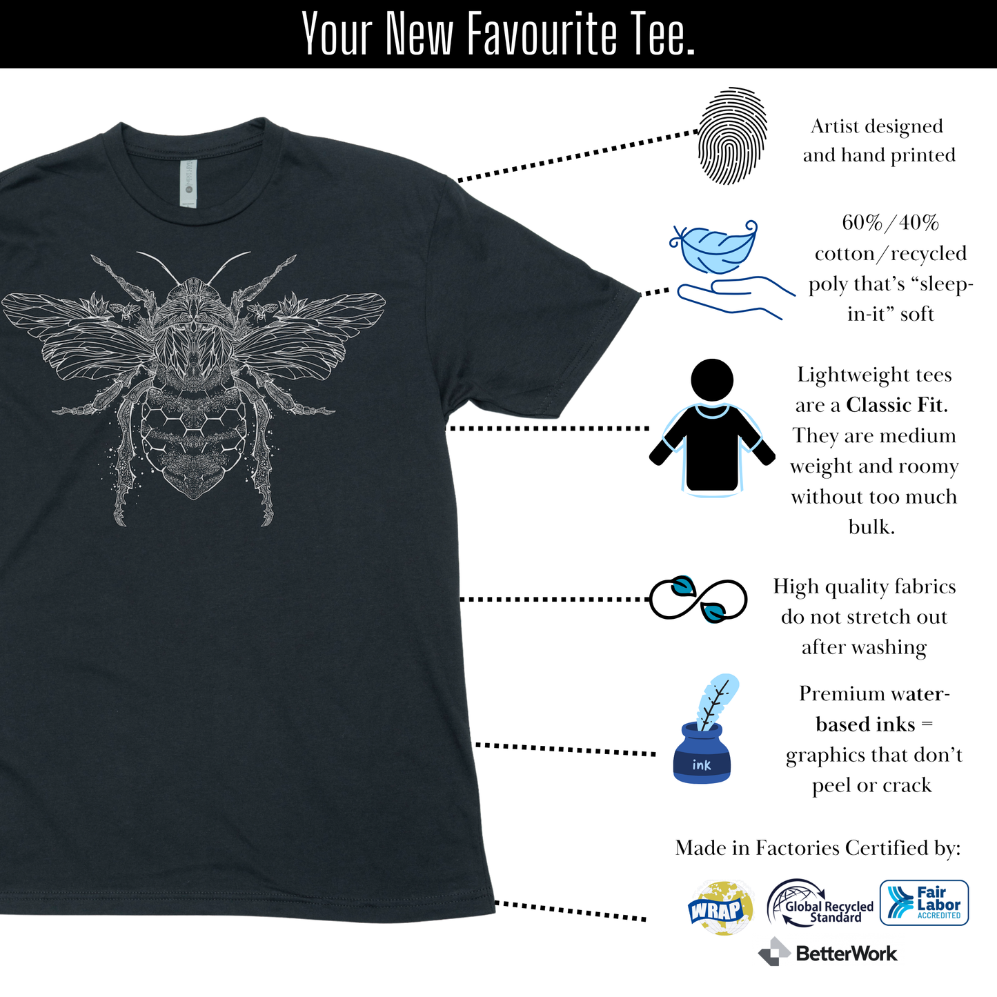 Bee Graphic Tee - Lightweight Signature Tee