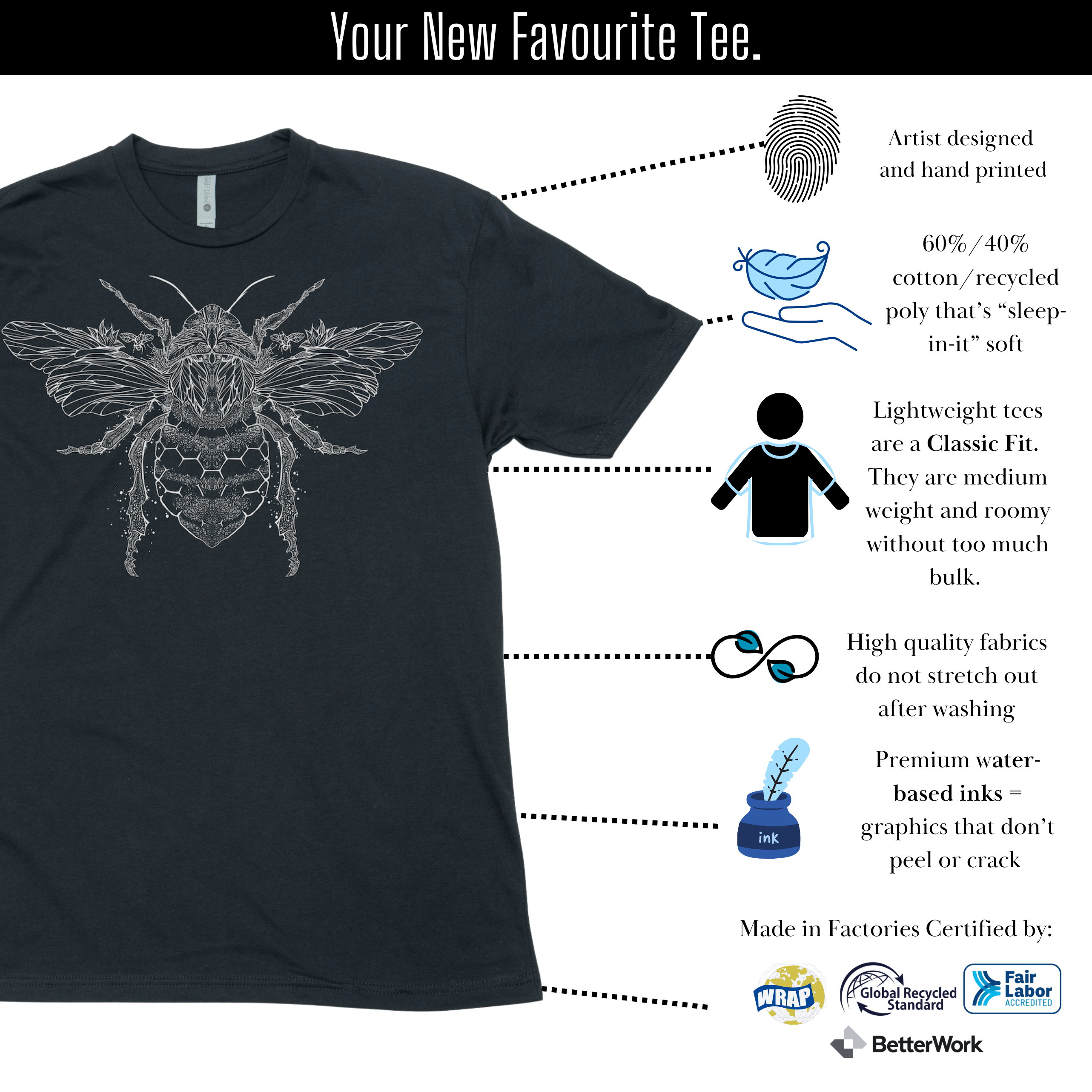 Bee Graphic Tee - Lightweight Signature Tee