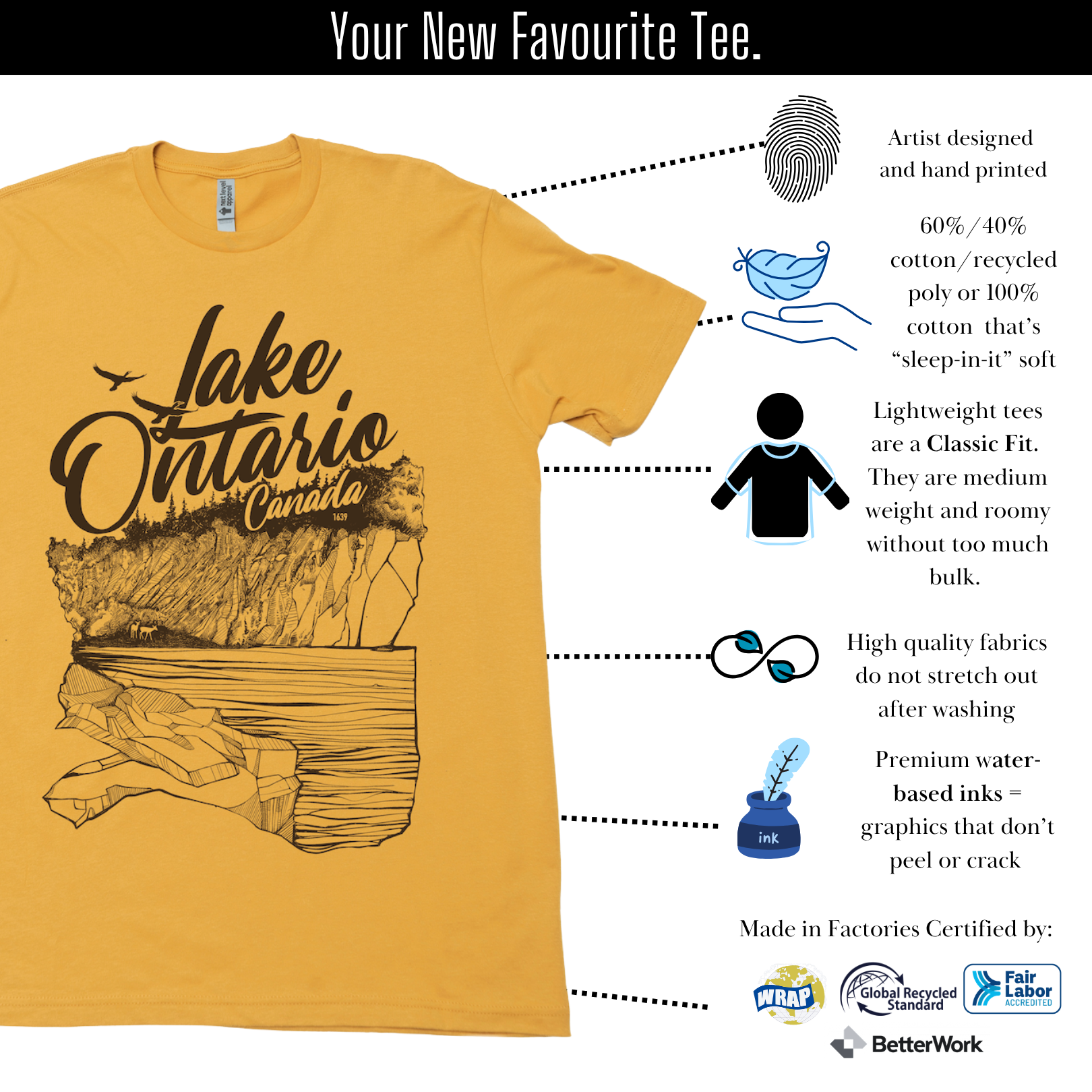 Lake Ontario -  Lightweight Signature Tee