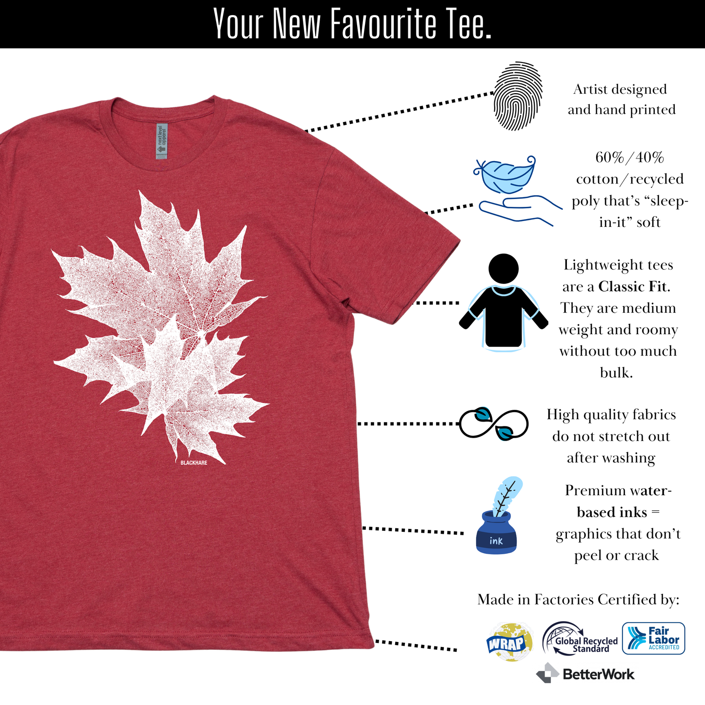 Maple Leaves - Lightweight Signature Tee