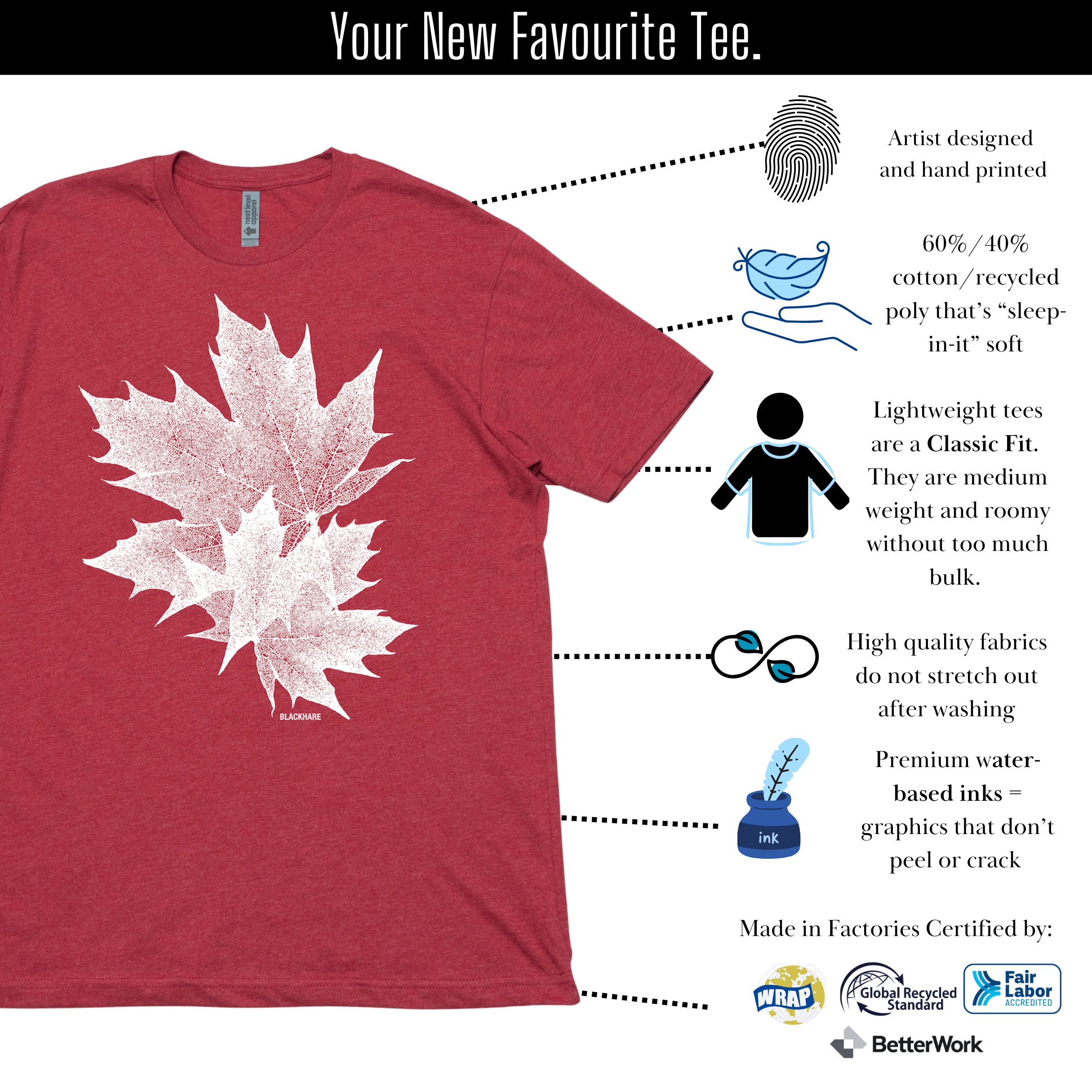 Maple Leaves - Lightweight Signature Tee