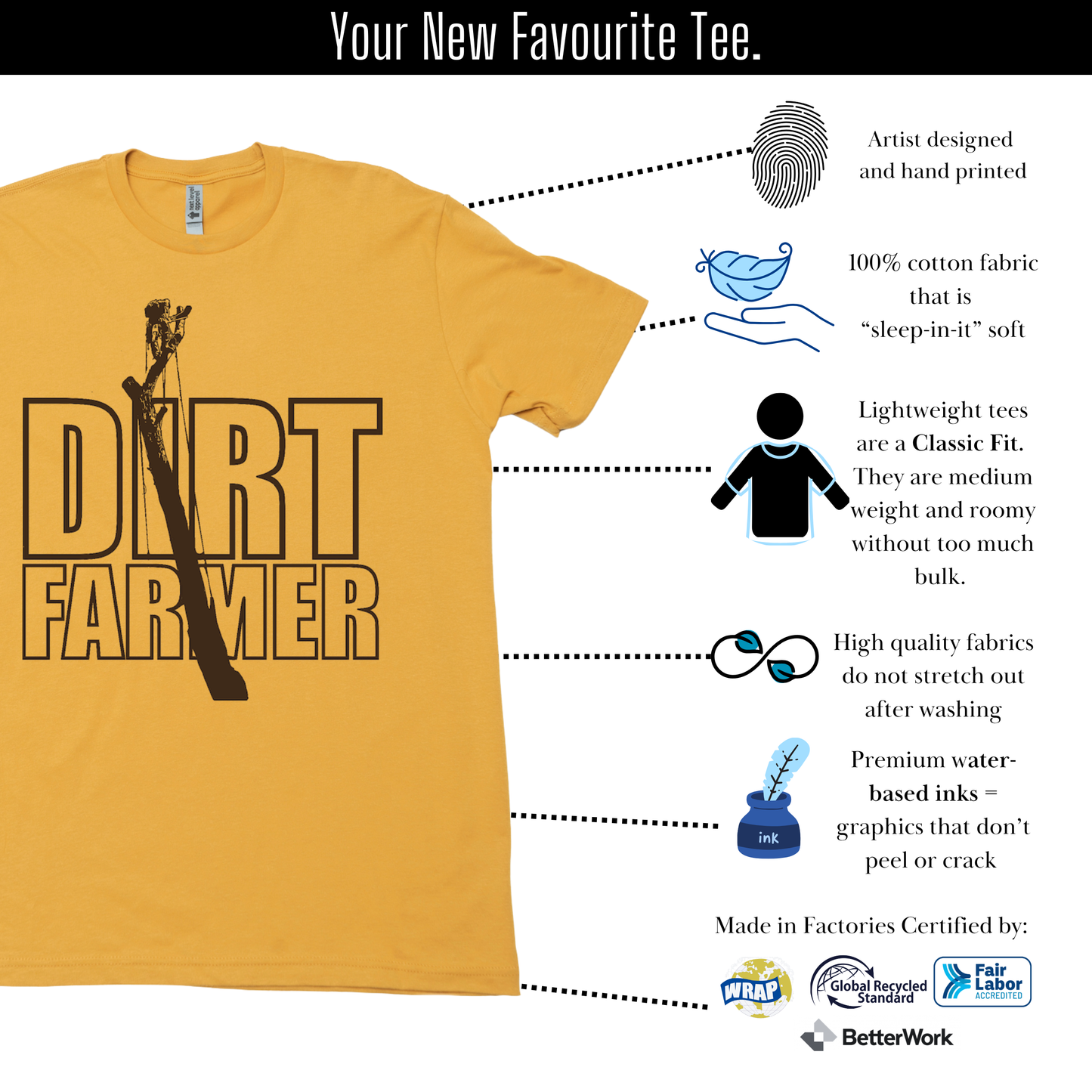 Dirt Farmer Band Lightweight CVC Signature Tee