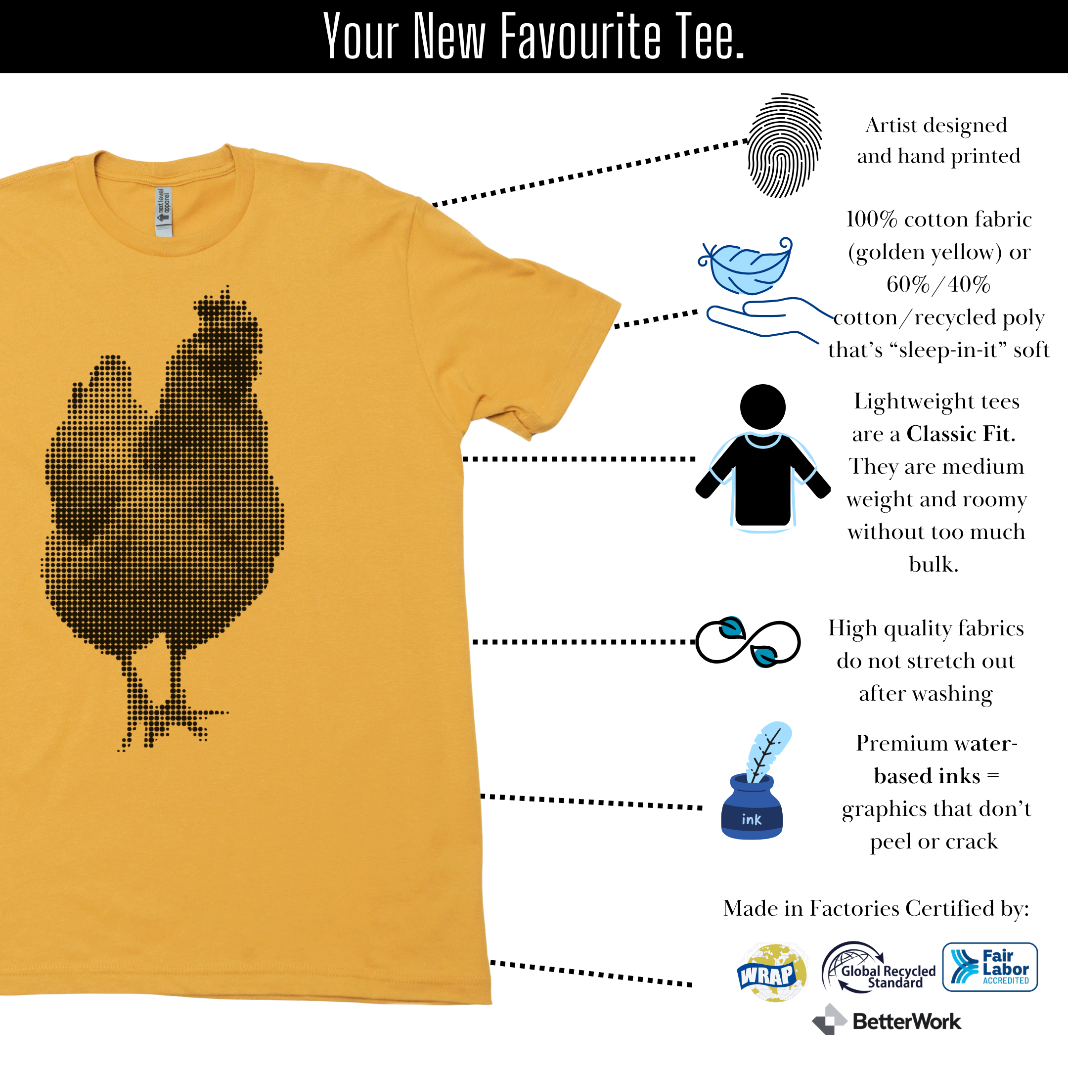 Half-Tone Hen - Lightweight CVC Signature Tee