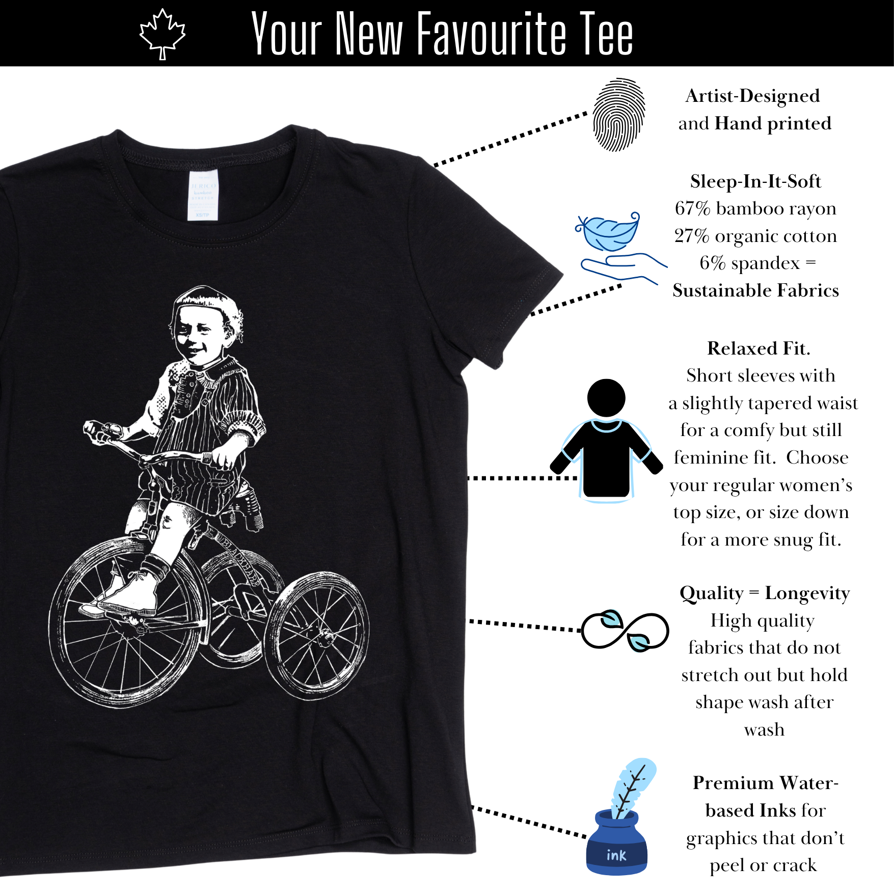 "Tricycle" Made in Canada Women's Fit Midweight Tee
