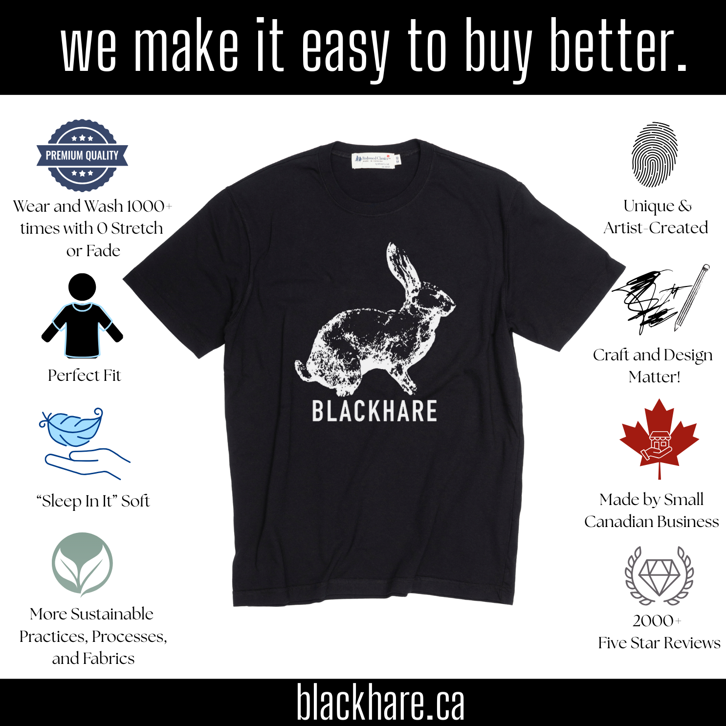 "Crows" Made in Canada Midweight Tee 🍁