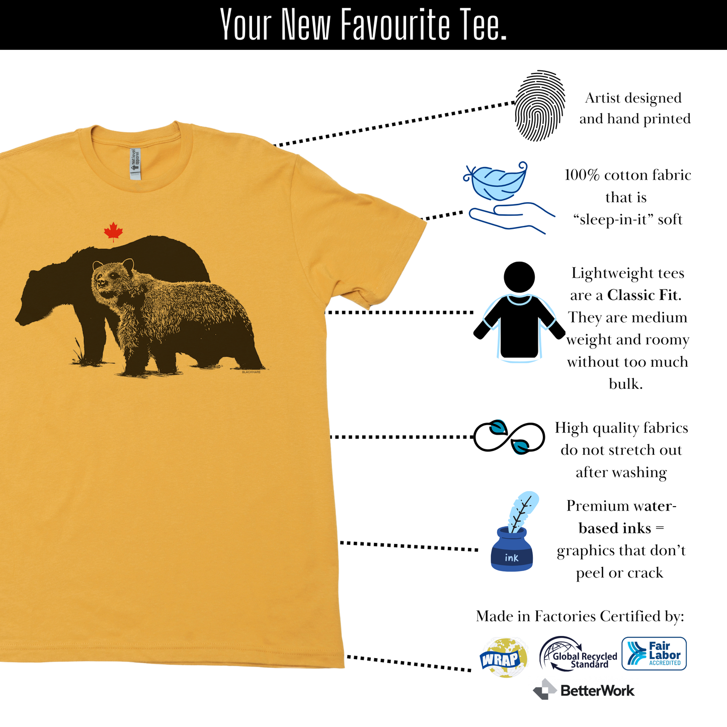 Shadow Bear - Lightweight CVC Signature Tee