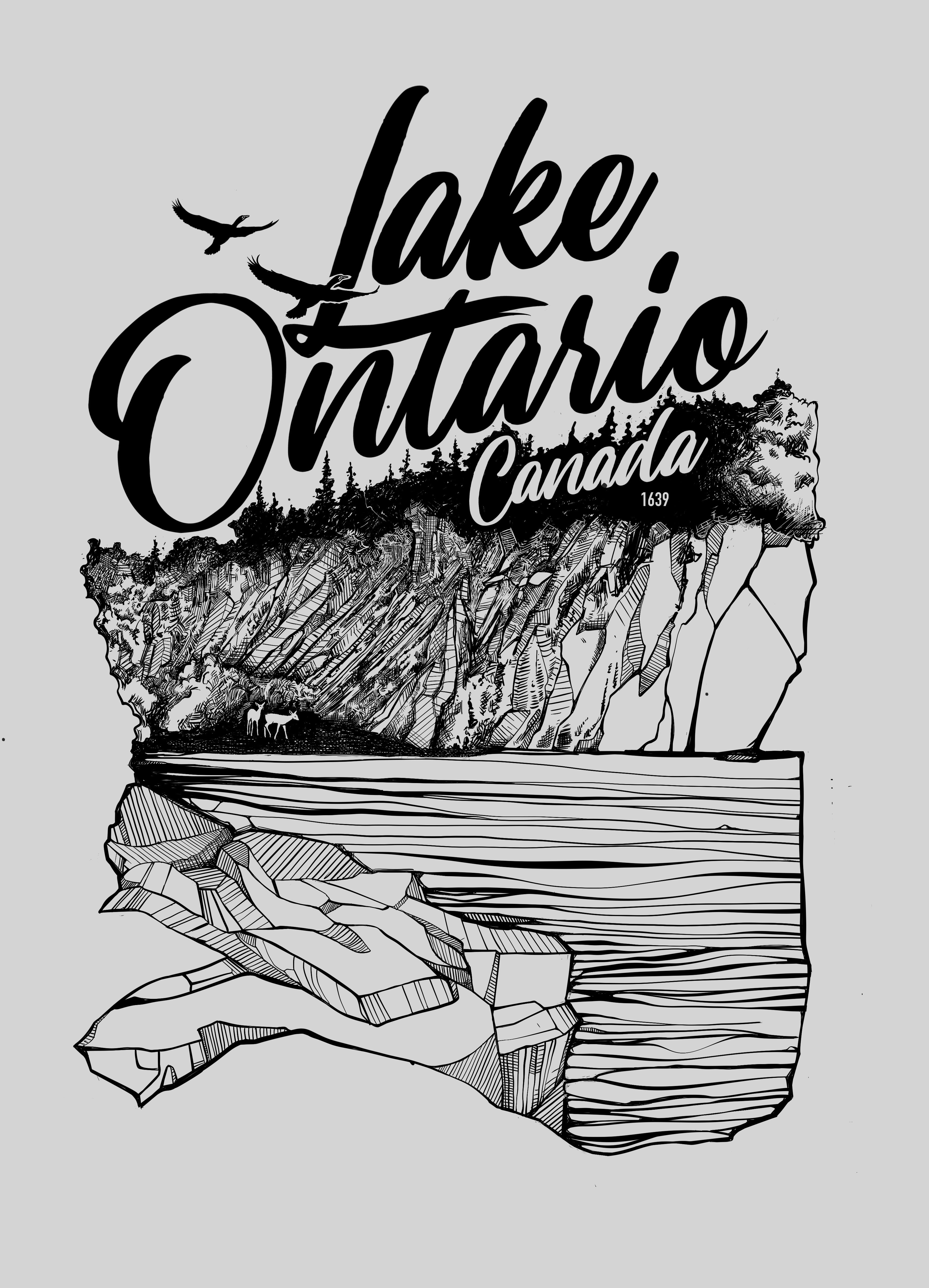 "Lake Ontario" Made in Canada Women's Midweight Tee 🍁