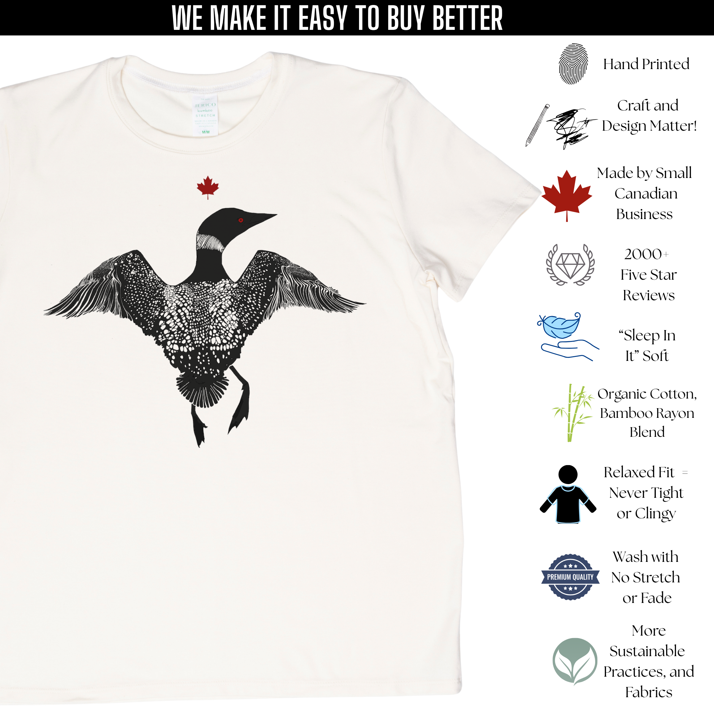 Loon - Midweight Made in Canada Women's Fit Tee 🍁